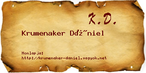 Krumenaker Dániel névjegykártya